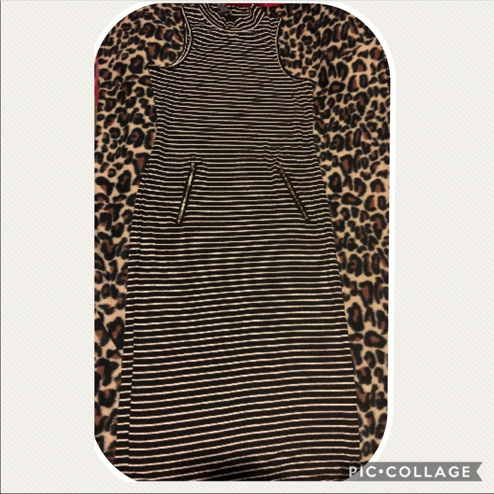 Stripped with neck dress